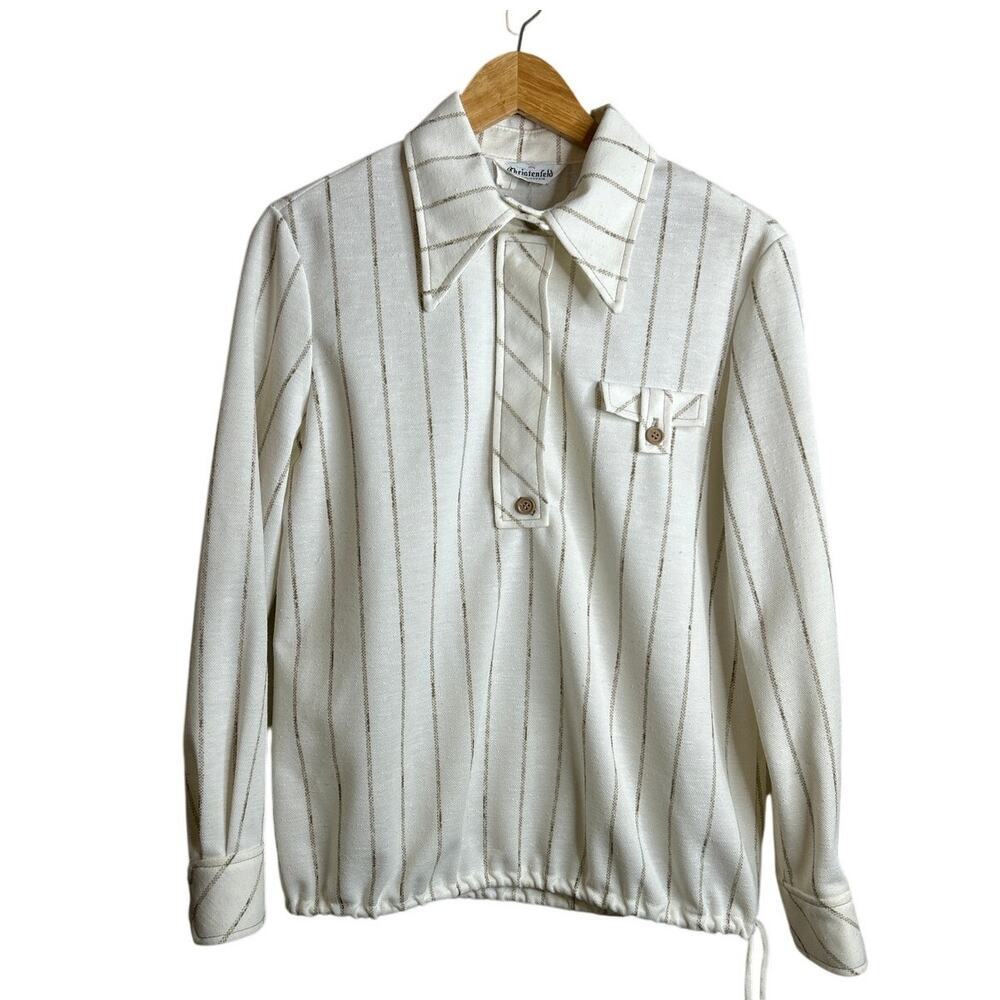 Vintage‎ Christenfield of California Circa 1960s 1/4 zip pullover top L